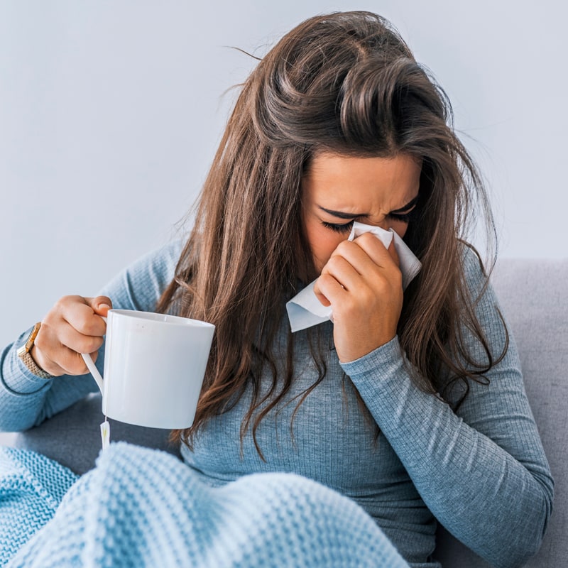 Woman with Flu